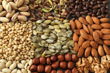 Lezzetli taze fındık, closeup çeşitli