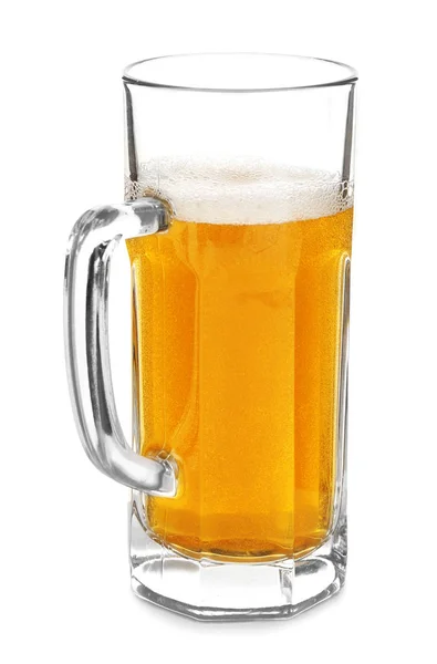 Mug Cold Beer White Background — Stock Photo, Image