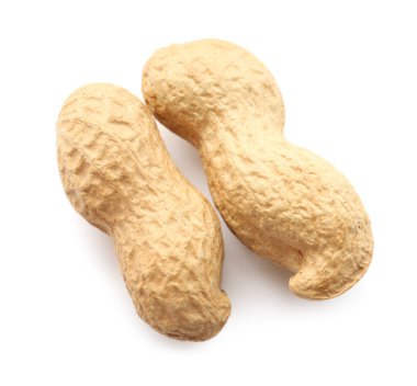 Beyaz arka plan üzerinde soyulmamış fıstık