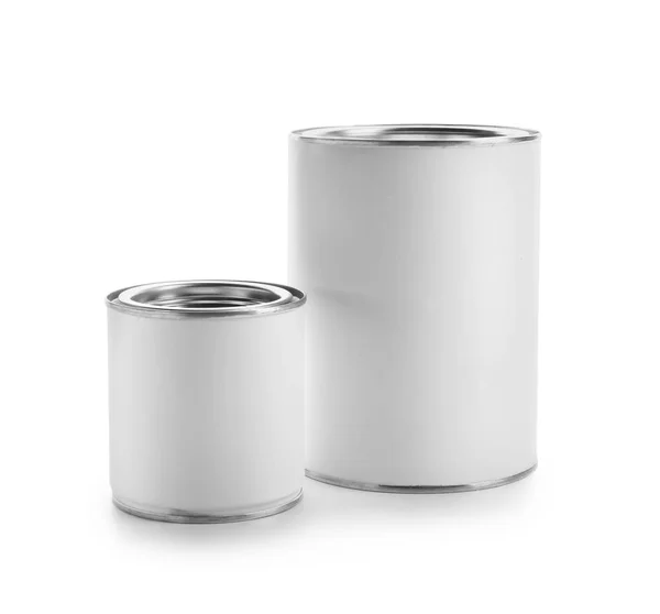 Cans Paint White Background — Stock Photo, Image