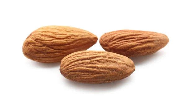 Tasty Almonds White Background — Stock Photo, Image