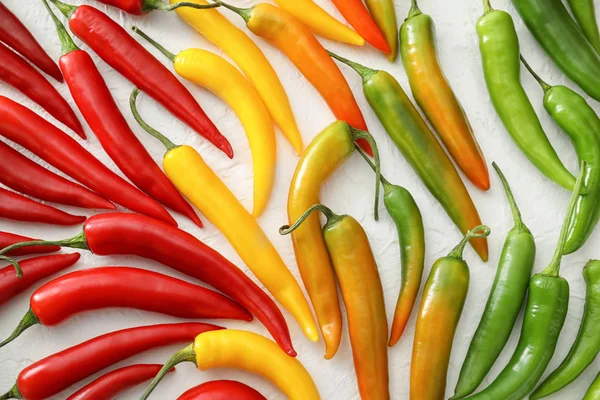 Fresh Chili Peppers Light Background — Stock Photo, Image