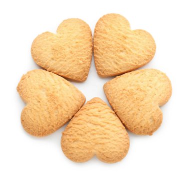 Beyaz arka plan üzerinde tatlı lezzetli kurabiye