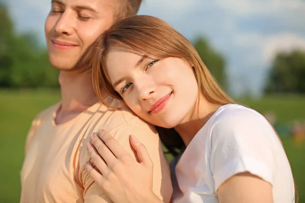 Happy Young Couple Sunny Summer Day — Stock Photo, Image
