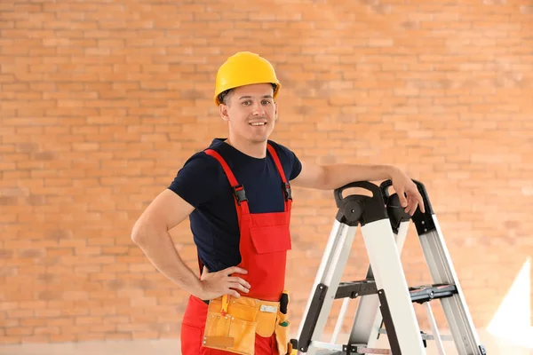 Electrician Tools Ladder New Empty Apartment — Stock Photo, Image