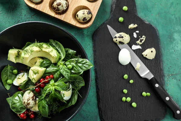 Ízletes Zöldség Saláta Asztal Összetétele — Stock Fotó
