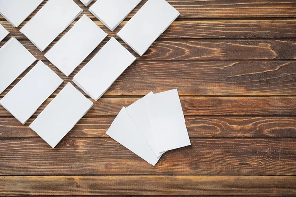 Blank Business Cards Wooden Background — Stock Photo, Image