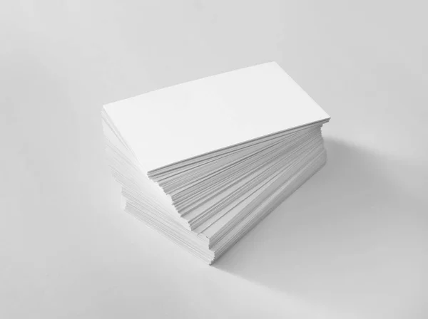 Cartões Visita Branco Sobre Fundo Branco — Fotografia de Stock
