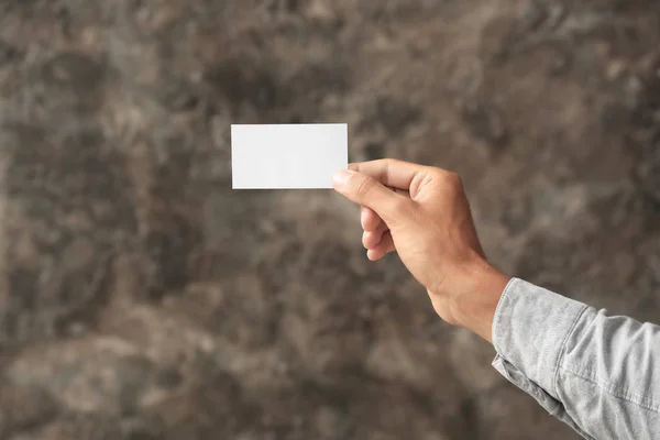 Man Business Card Blurred Background — Stock Photo, Image