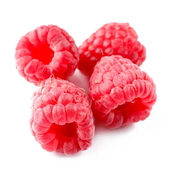 Delicious Fresh Ripe Raspberries White Background — Stock Photo, Image
