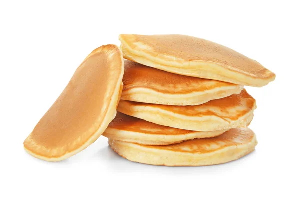 Lekkere Pannenkoeken Witte Achtergrond — Stockfoto