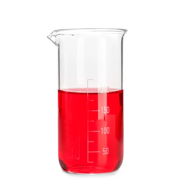 Beaker Color Liquid White Background — Stock Photo, Image