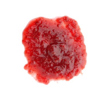 Beyaz arka planda tatlı ahududu reçeli