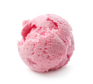 Lezzetli ahududu Ice cream beyaz arka plan üzerinde