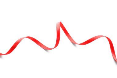 Beyaz arkaplanda kırmızı kurdele