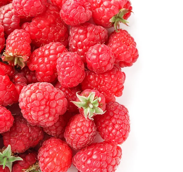 Ripe Aromatic Raspberries White Background — Stock Photo, Image