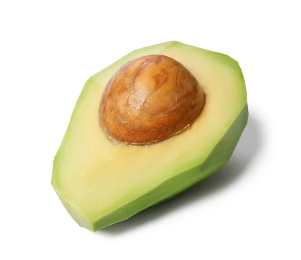 Half Peeled Avocado White Background — Stock Photo, Image