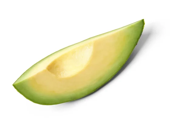 Scheibe Reife Avocado Auf Weißem Hintergrund — Stockfoto