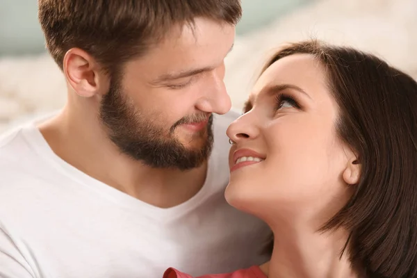 Happy Lovely Couple Resting Together Closeup — Stock Photo, Image