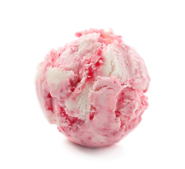 Délicieuse Glace Framboise Sur Fond Blanc — Photo