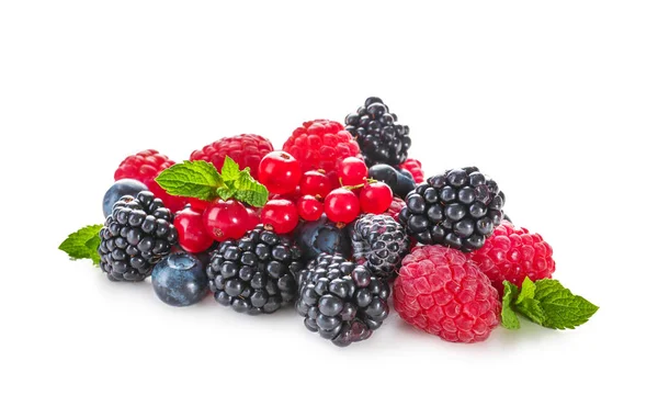 Delicious Ripe Berries White Background — Stock Photo, Image
