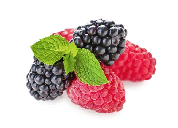 Delicious Ripe Berries White Background — Stock Photo, Image