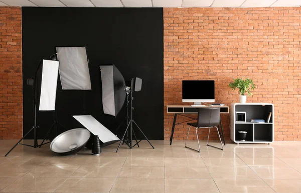 Interior Photo Studio Professional Equipment — Stock Photo, Image