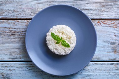 Plaka ile haşlanmış pirinç ahşap tablo