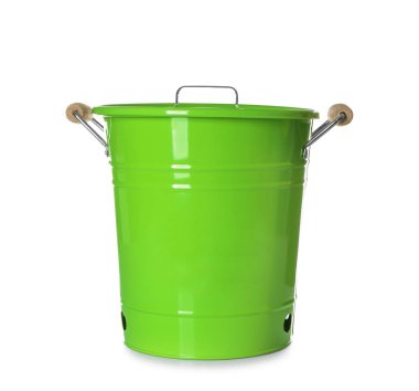 Beyaz arkaplanda metal kova