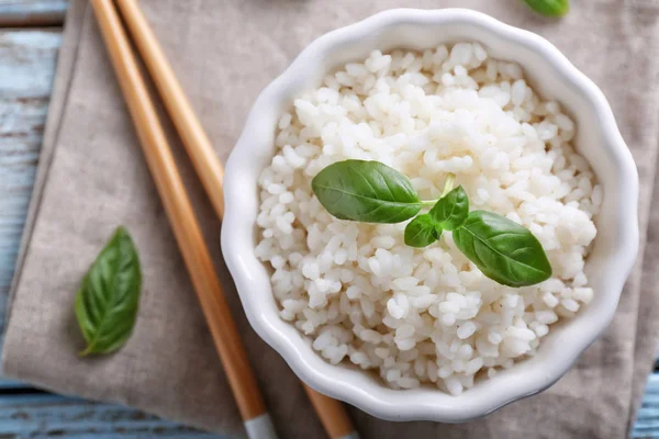 Bowl Boiled White Rice Table — Stock Photo, Image