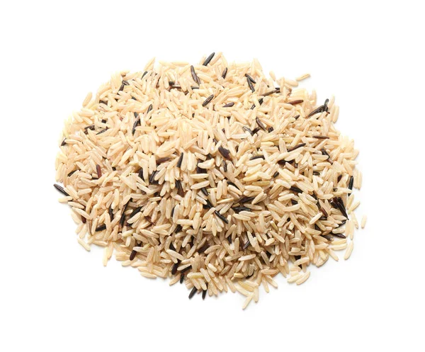 Heap Rice White Background — Stock Photo, Image