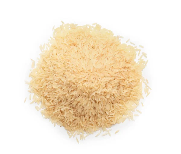Hromada Rýže Bílém Pozadí — Stock fotografie