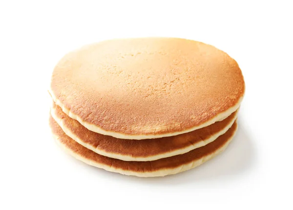 Stack Tasty Homemade Pancakes White Background — Stock Photo, Image