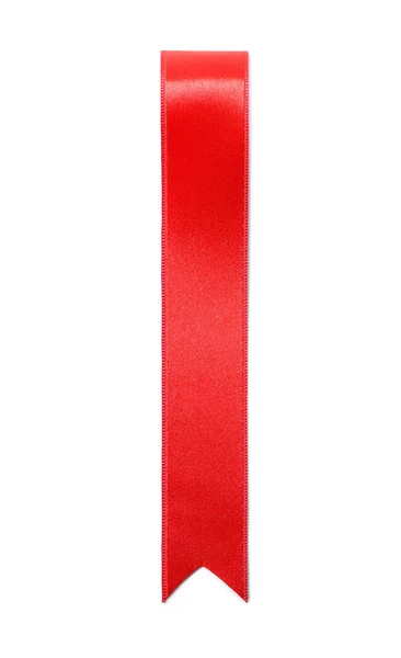 Red Ribbon Bookmark Isolated White — Stock Photo, Image