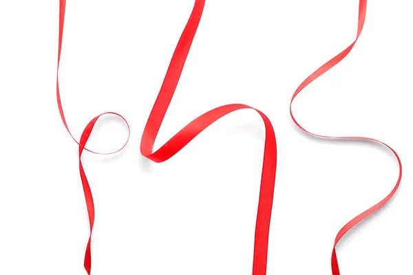 Red Ribbons White Background — Stock Photo, Image