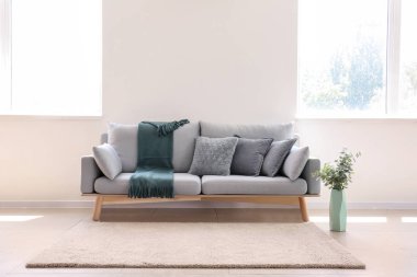 Rahat kanepesi olan modern bir oturma odası.