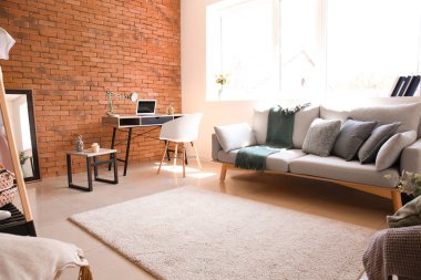 Şık mobilyalar ile oturma odası modern iç