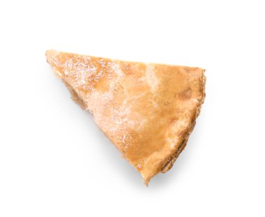 Dilim beyaz zemin üzerine lezzetli elma pasta