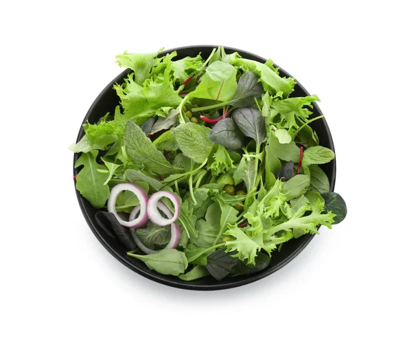 白い背景の上健康野菜サラダ プレート — ストック写真