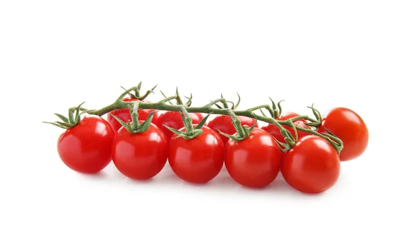 Świeże Dojrzałe Pomidory Wiśniowe Białym Tle — Zdjęcie stockowe