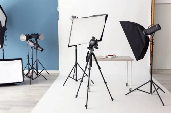 Interiör Modern Fotostudio Med Professionell Utrustning — Stockfoto