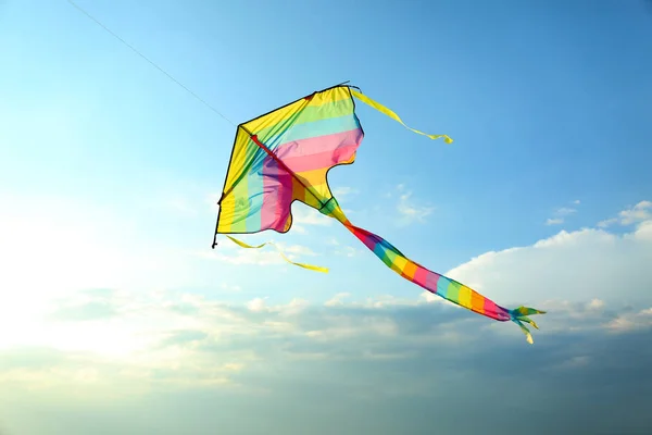 Colorful Kite Flying Blue Sky — Stock Photo, Image