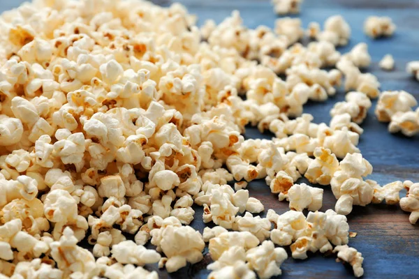 Delicious Popcorn Wooden Background Closeup — Stock Photo, Image