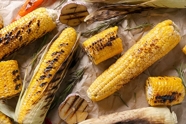 Delicious Grilled Corn Parchment — Stock Photo, Image