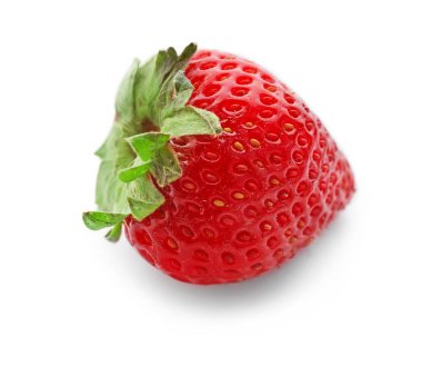 Beyaz arka planda taze olgun çilek.