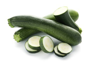 Beyaz arkaplanda taze kabak