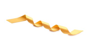 Beyaz arkaplanda altın kurdele