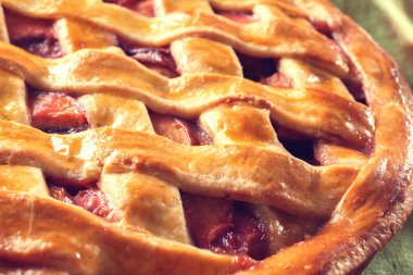 Lezzetli şeftali pasta, tatlı