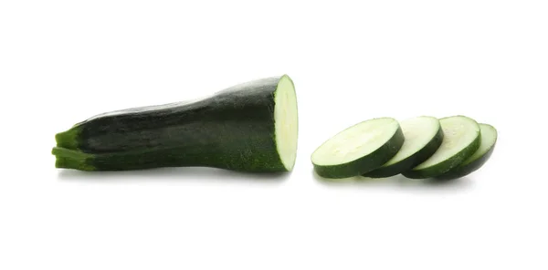 Fresh Cut Zucchini White Background — Stock Photo, Image
