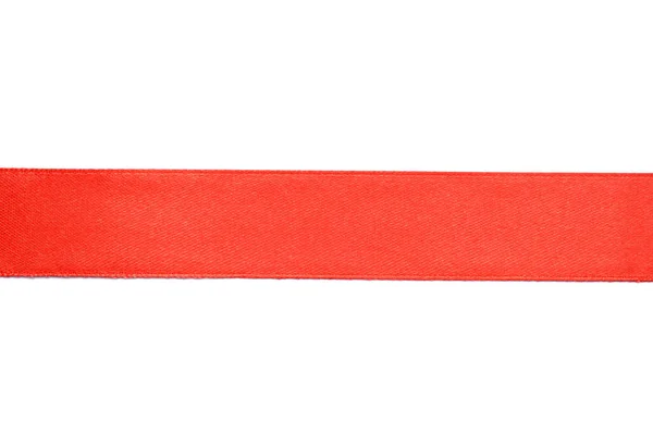 Red Satin Ribbon White Background — Stock Photo, Image